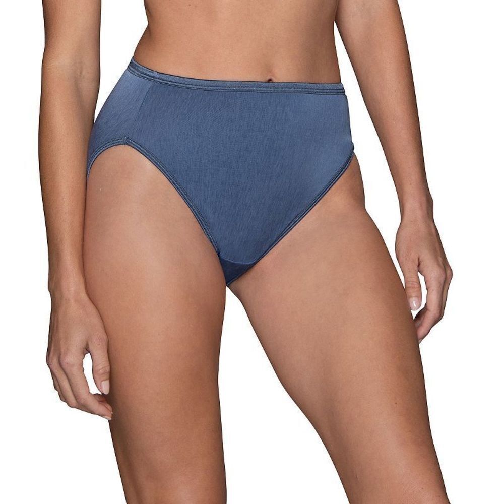 Vanity Fair Hi-Cut Blue Panties Luxurious Intimates Sleepwear 6/M